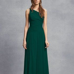 Sheer Strap One-Shoulder Sheath Bridesmaid Dress